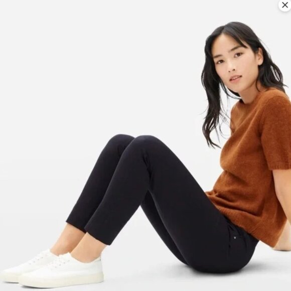 Everlane The Side-Zip Stretch Cotton Pant Black - Size 00 - Picture 4 of 4